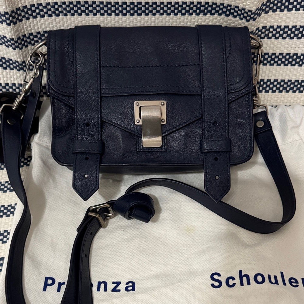 Proenza Schouler Dark Blue Leather Crossbody Bag